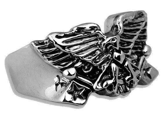 Silver Star Chrome Eagle Ring - Flyclothing LLC