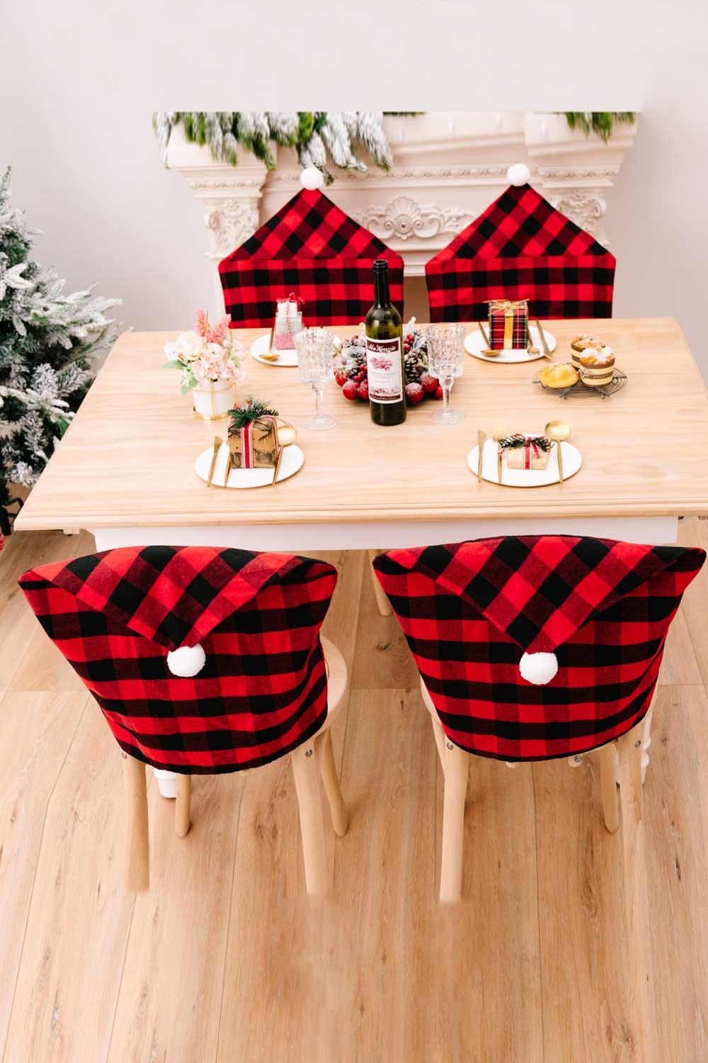 2-Pack Christmas Plaid Chair Covers - Flyclothing LLC