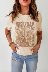 Western Graphic Round Neck T-Shirt - Flyclothing LLC