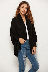 Open Front Batwing Sleeve Cardigan - Flyclothing LLC