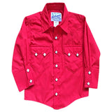 Kid's Youth Vintage Solid Red Western Shirt - Flyclothing LLC