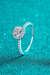 1 Carat Moissanite 925 Sterling Silver Halo Ring - Flyclothing LLC