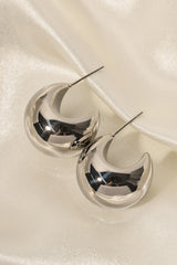 Stainless Steel C-Hoop Earrings - Flyclothing LLC