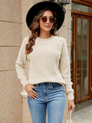 Round Neck Raglan Sleeve Sweater - Flyclothing LLC