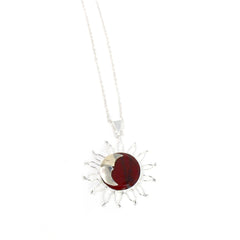 Sun and Moon Red Jasper Pendant with Chain - Flyclothing LLC