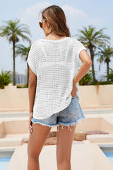 Round Neck Openwork Cover Up - Flyclothing LLC