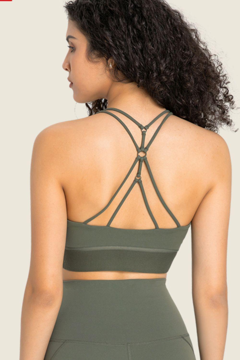 Feel Like Skin Racerback Halter Neck Sports Bra – Flyclothing LLC