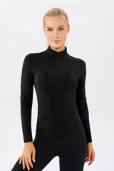 Mock Neck Quarter Zip Active T-Shirt - Flyclothing LLC