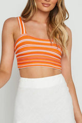 Striped Cropped Knit Cami - Flyclothing LLC