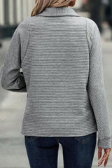 Half Zip Collared Neck Sweatshirt - Flyclothing LLC