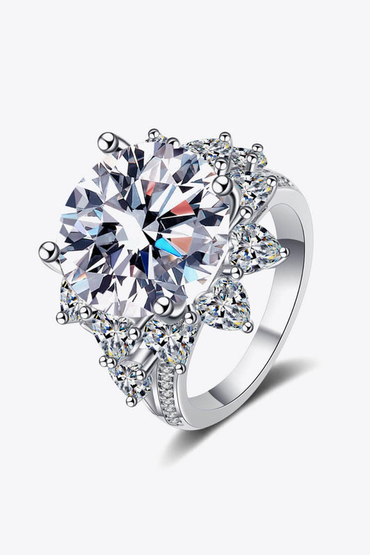 10 Carat Moissanite Flower-Shaped Ring - Flyclothing LLC