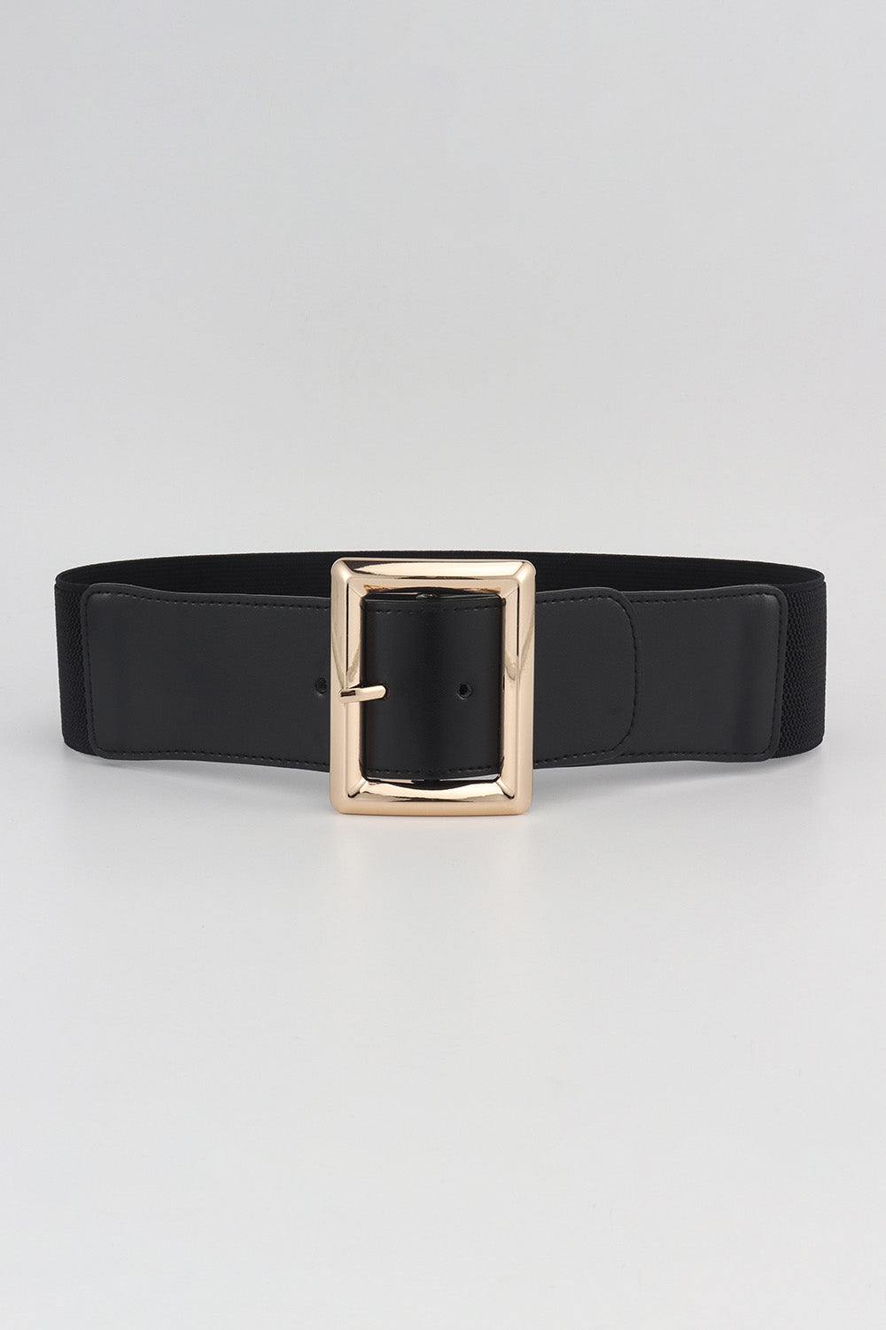 Rectangle Buckle Elastic Wide Belt - Flyclothing LLC