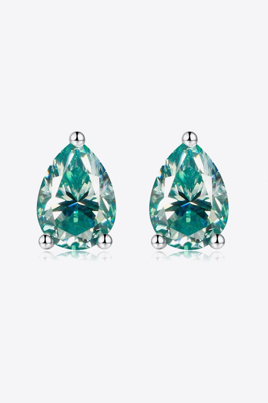 2 Carat Moissanite Teardrop Earrings - Trendsi