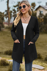 Open Front Long Sleeve Cardigan - Flyclothing LLC