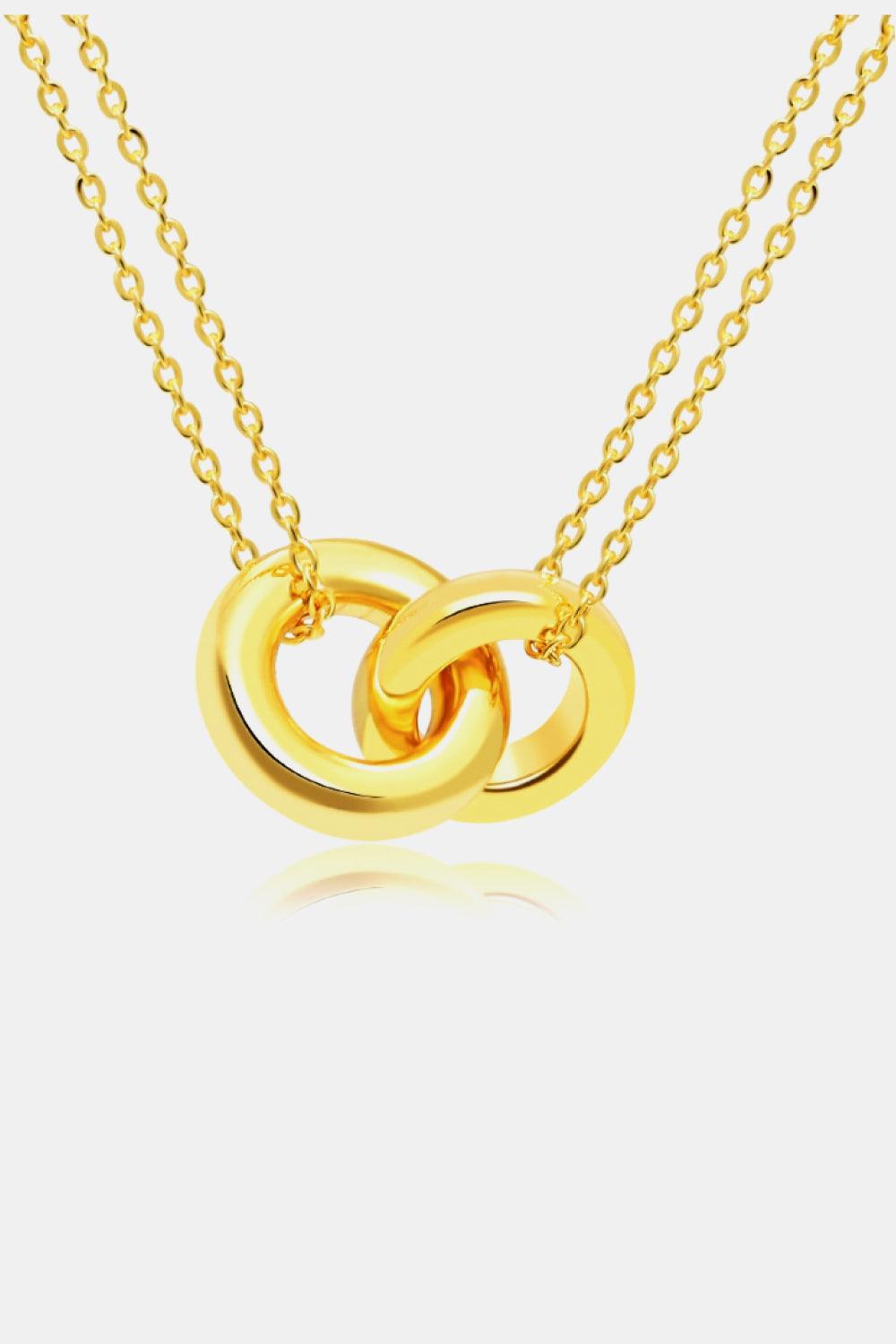 Linked Ring Pendant Chain Necklace - Flyclothing LLC