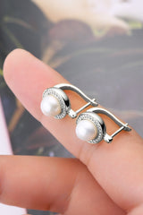 Moissanite Pearl 925 Sterling Silver Earrings - Flyclothing LLC