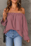 Off-Shoulder Flounce Sleeve Blouse - Trendsi