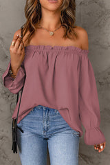 Off-Shoulder Flounce Sleeve Blouse - Flyclothing LLC