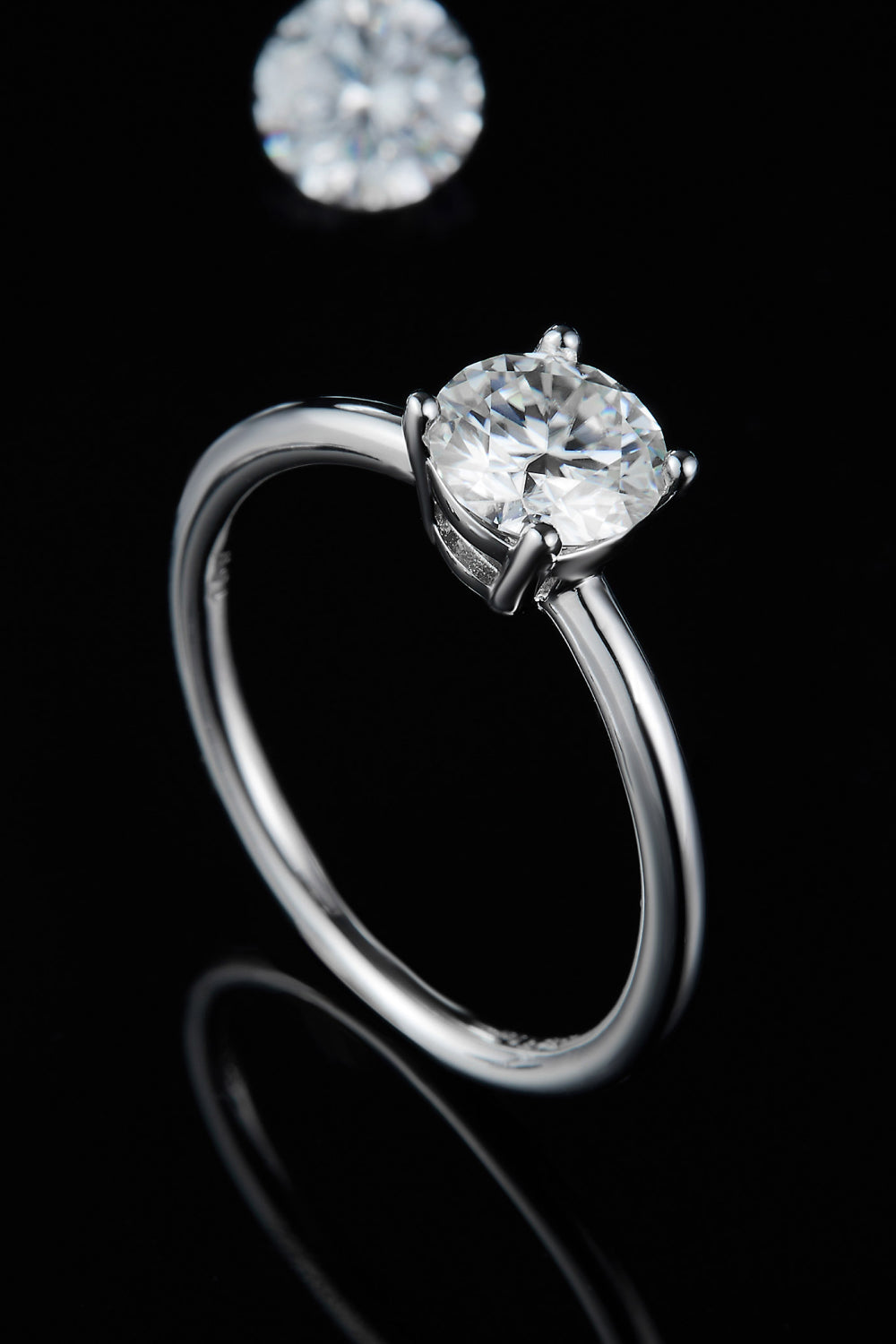 1 Carat Moissanite 925 Sterling Silver Solitaire Ring - Flyclothing LLC