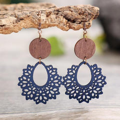 Geometric Cutout Dangle Earrings - Flyclothing LLC