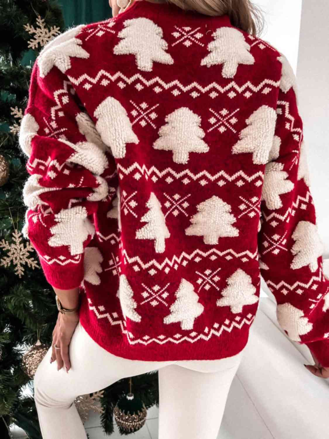 Christmas Tree Round Neck Sweater