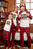 MERRY CHRISTMAS Graphic Top and Plaid Pants Set