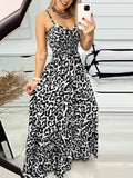 Leopard Sweetheart Neck Cami Dress - Trendsi