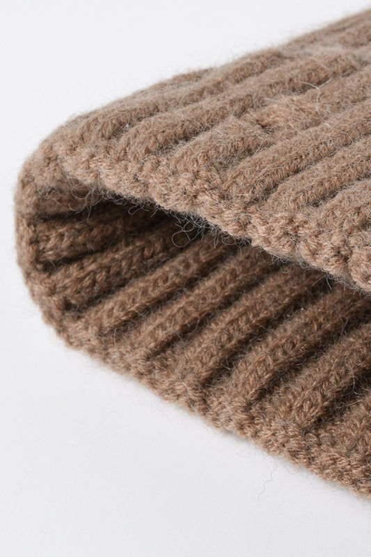 Distressed Rib-Knit Beanie - Flyclothing LLC