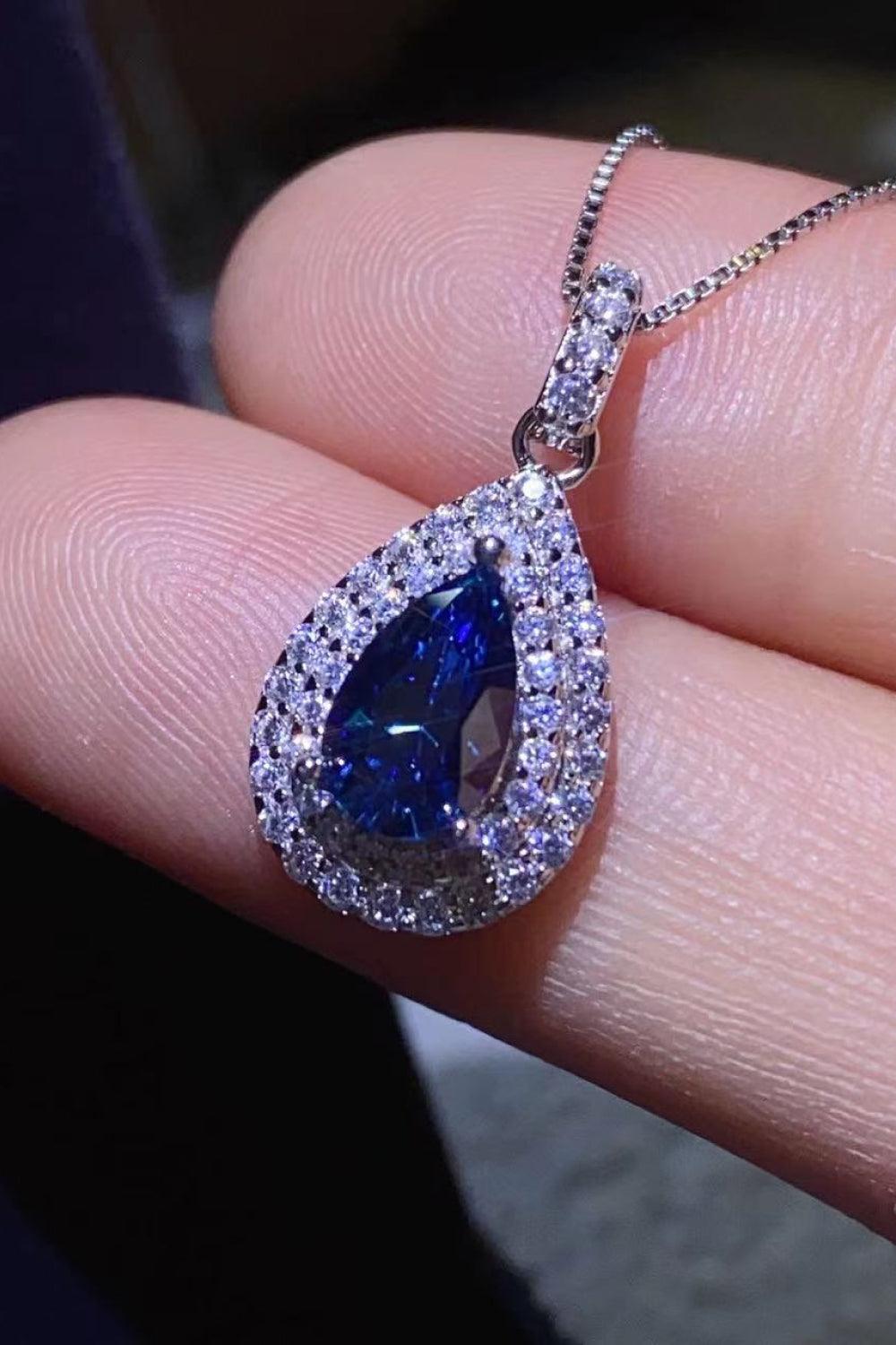 2 Carat Moissanite Teardrop Pendant Necklace - Flyclothing LLC