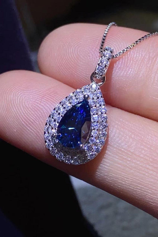 2 Carat Moissanite Teardrop Pendant Necklace - Trendsi