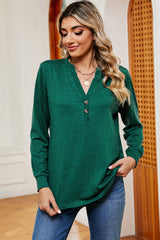 Notched Long Sleeve T-Shirt - Flyclothing LLC