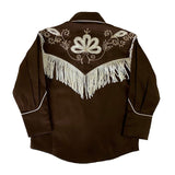 Rockmount Clothing Kid's Embroidered Vintage Fringe Brown Western Shirt - Rockmount Clothing