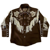 Rockmount Clothing Kid's Embroidered Vintage Fringe Brown Western Shirt - Rockmount Clothing