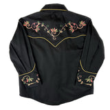 Rockmount Clothing Kid's Black Vintage Variegated Floral Embroidery - Flyclothing LLC