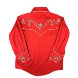 Rockmount Clothing Kid's Red Vintage Variegated Floral Embroidery - Flyclothing LLC