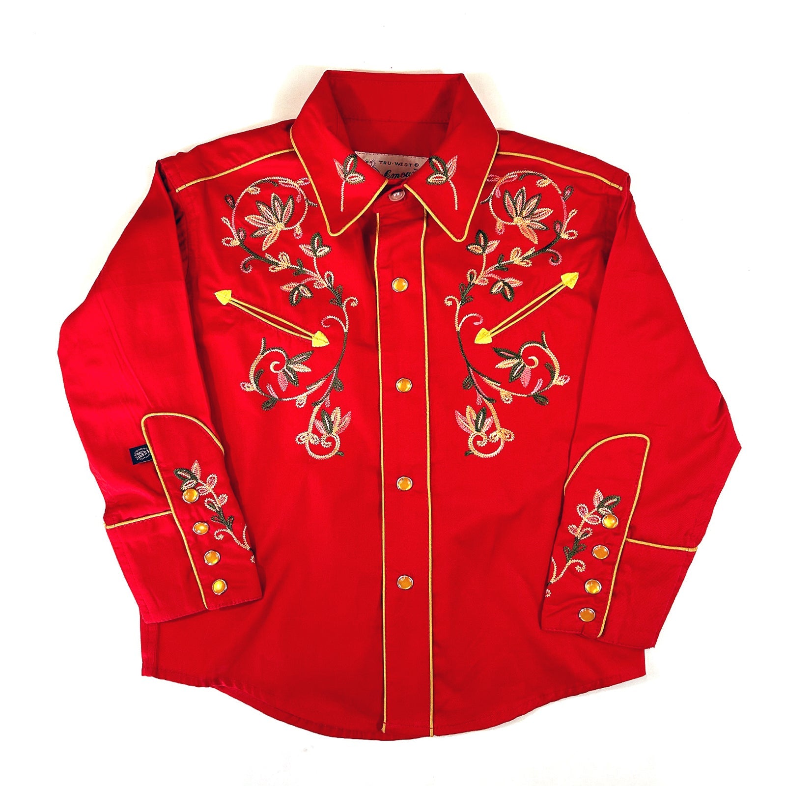 Rockmount Clothing Kid's Red Vintage Variegated Floral Embroidery - Rockmount Clothing