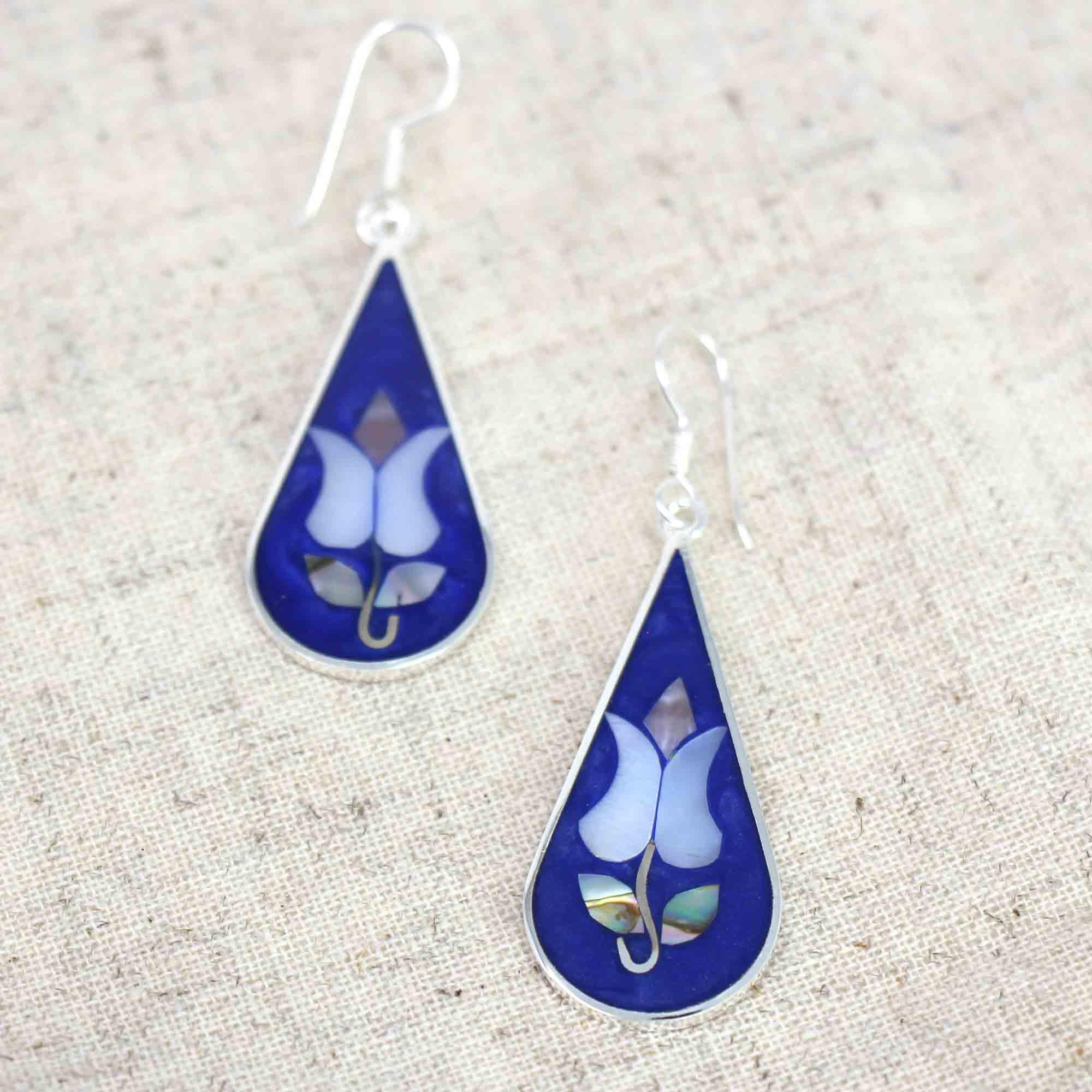 Tulip Abalone Teardrop Earrings - Flyclothing LLC