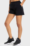 Elastic Waist Sports Shorts with Pockets - Flyclothing LLC