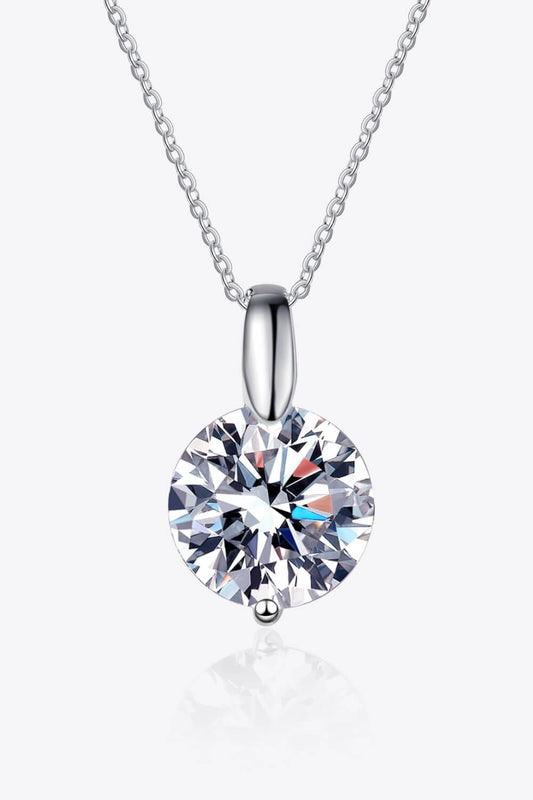 Minimalist 925 Sterling Silver Moissanite Pendant Necklace - Flyclothing LLC