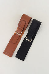 Elastic Wide PU Belt - Flyclothing LLC