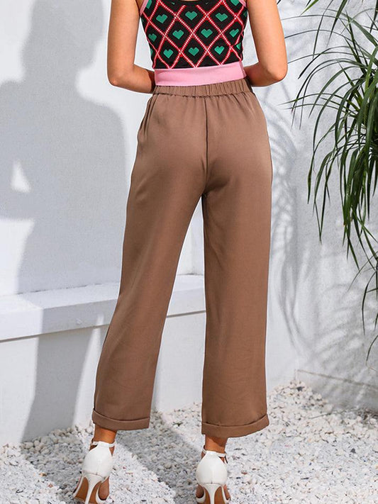 Cropped Straight Leg Pants - Flyclothing LLC