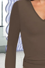 V-Neck Long Sleeve T-Shirt - Flyclothing LLC