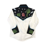 Rockmount Clothing Kid's Black Vintage Cactus & Stars Chain Stitch Embroidery Western Shirt - Rockmount Clothing