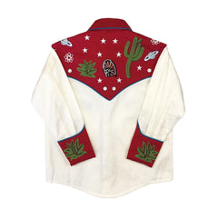 Rockmount Clothing Kid's Red Vintage Cactus & Stars Chain Stitch Embroidery Western Shirt - Flyclothing LLC