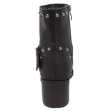 Women's 6" Heeled Buckle Biker Boot Black - Flyclothing LLC