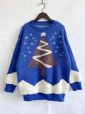 Christmas Tree Graphic Dropped Shoulder Sweater - Flyclothing LLC