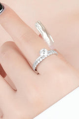 2-Piece 925 Sterling Silver Moissanite Ring - Trendsi