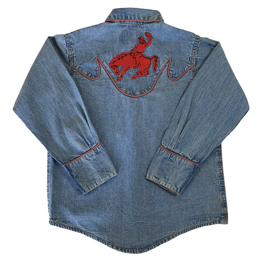 Rockmount Clothing Kid's Embroidered Vintage Bronc Denim Western Shirt - Rockmount Clothing