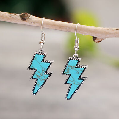 Artificial Turquoise Lightning Dangle Earrings - Flyclothing LLC