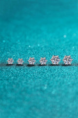 925 Sterling Silver 6-Prong 2 Carat Moissanite Stud Earrings - Trendsi